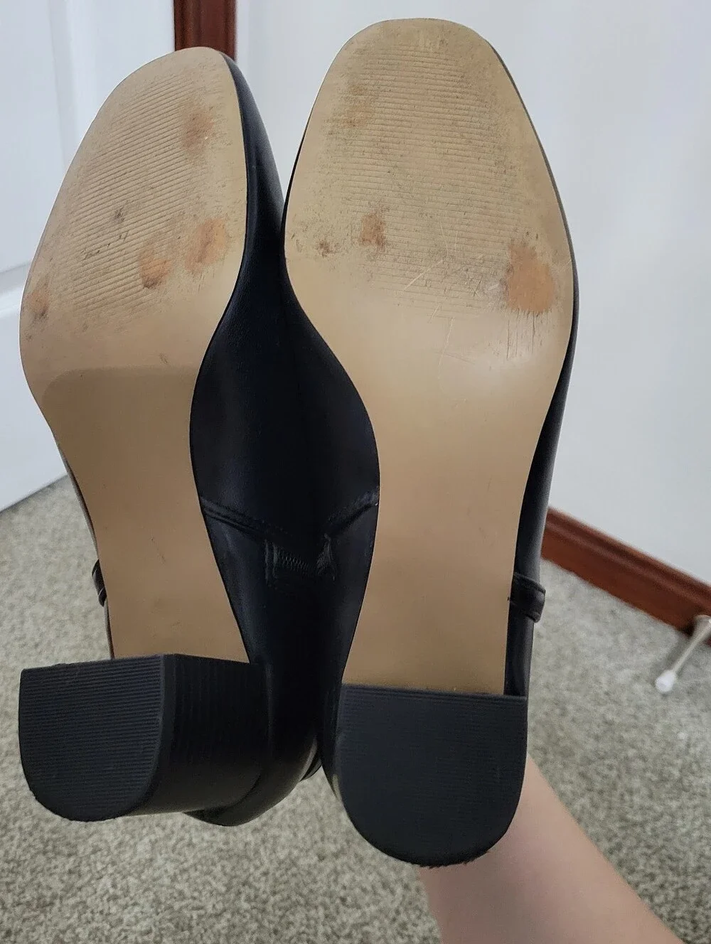 Ann Taylor Factory Women's Black Faux Leather Ankle Boots w/ Block Heel, Sz 8